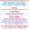 “Pause For My Peace Of Mind” Card – 25 pocket-sized Pause cards FREE! $5.00 charge for packaging and postage. - Image 2